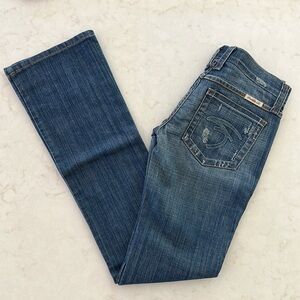 NEW RARE Frankie B. Low Rise Bootcut Denim Jeans w/Crystals Y2K size 4